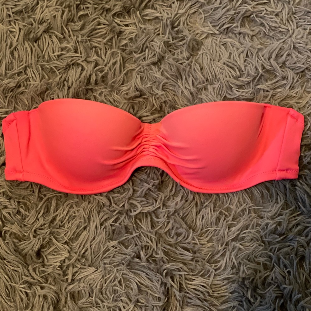 Victoria’s Secret, strapless, neon pink, bikini top